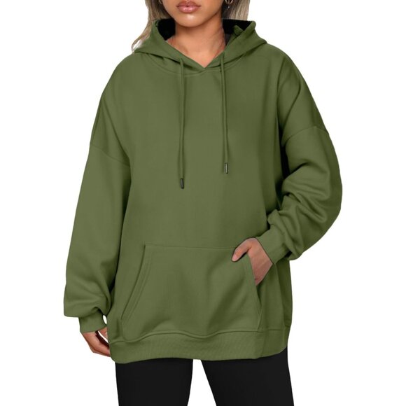🆕 Women Green Pullover Sweatshirts Long Sleeve Fall Winter Coat Fleece Hoodies - Picture 2 of 6